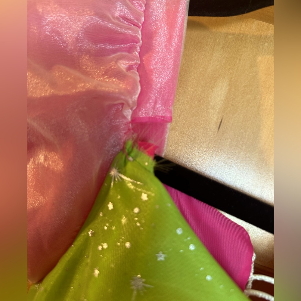 👸🏽💖 Magical lace up dress up pink and green princess dress girls size 8 - Picture 4 of 9